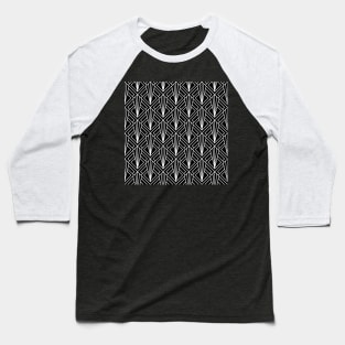 Art Deco Pattern no 87 - Black and White Pattern Baseball T-Shirt